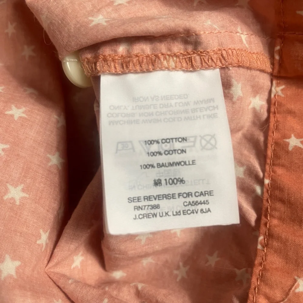 Madewell Small Orange White 100% Cotton Ladies Cute‎ Top - Picture 3 of 6